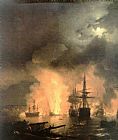 Ivan Constantinovich Aivazovsky Battle of Chesma painting